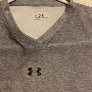 Gray Under Armour compression shirt